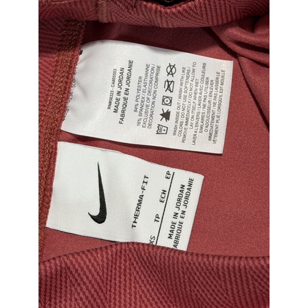 Nike Women's Pink Mid-Rise Therma-Fit One 7/8 Fitness Leggings XS - Picture 2 of 6